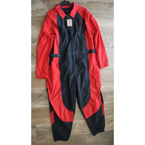 Jordan Essential DJ2628-636 Women Plus Sz 2XL Red/Black Flightsuit Jumpsuit - Picture 1 of 9
